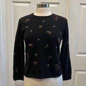 Vintage TALBOTS Petite Holiday Embellished Sweater